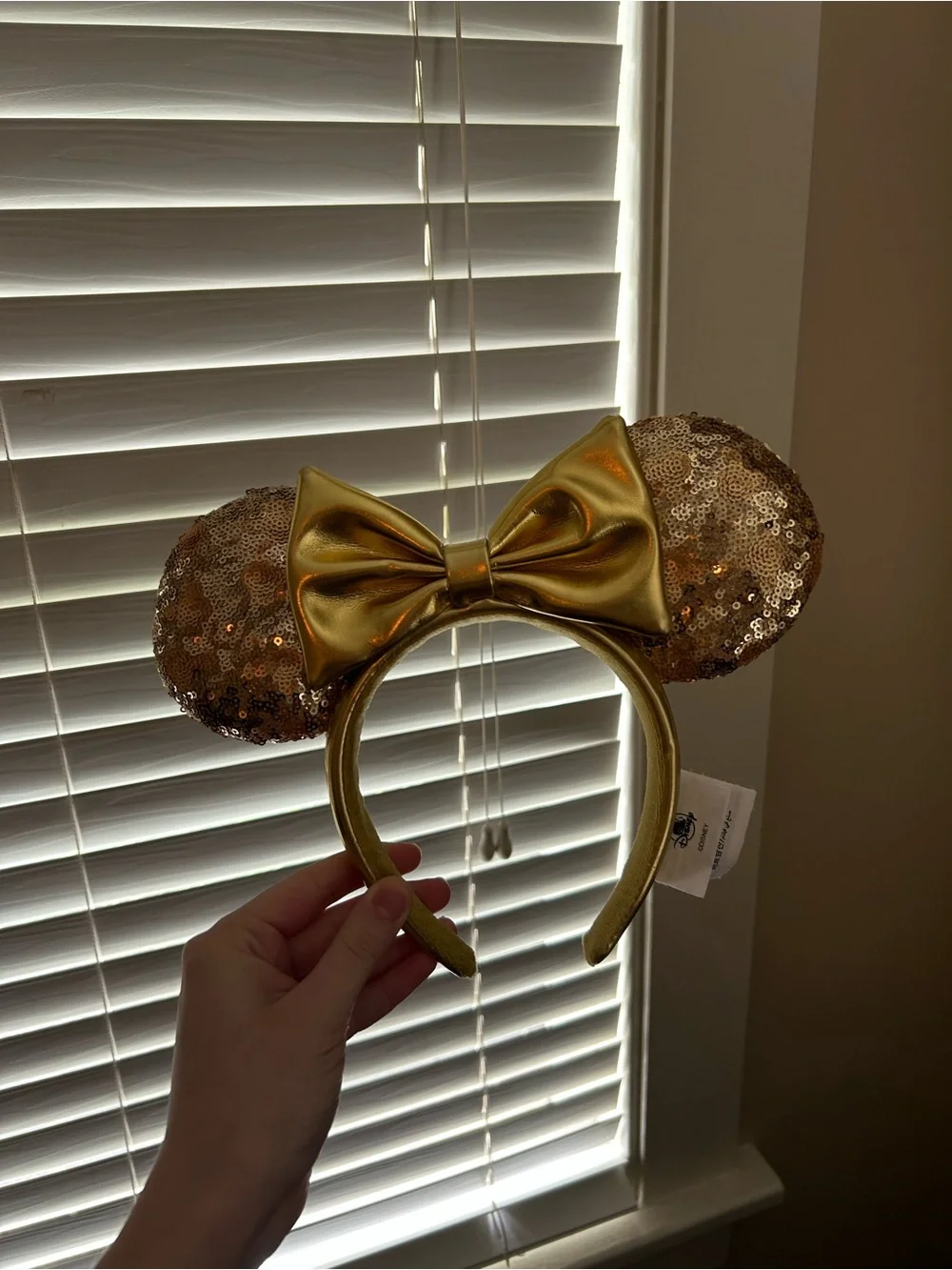 Gold Sequin Minnie Mouse Ears Headband